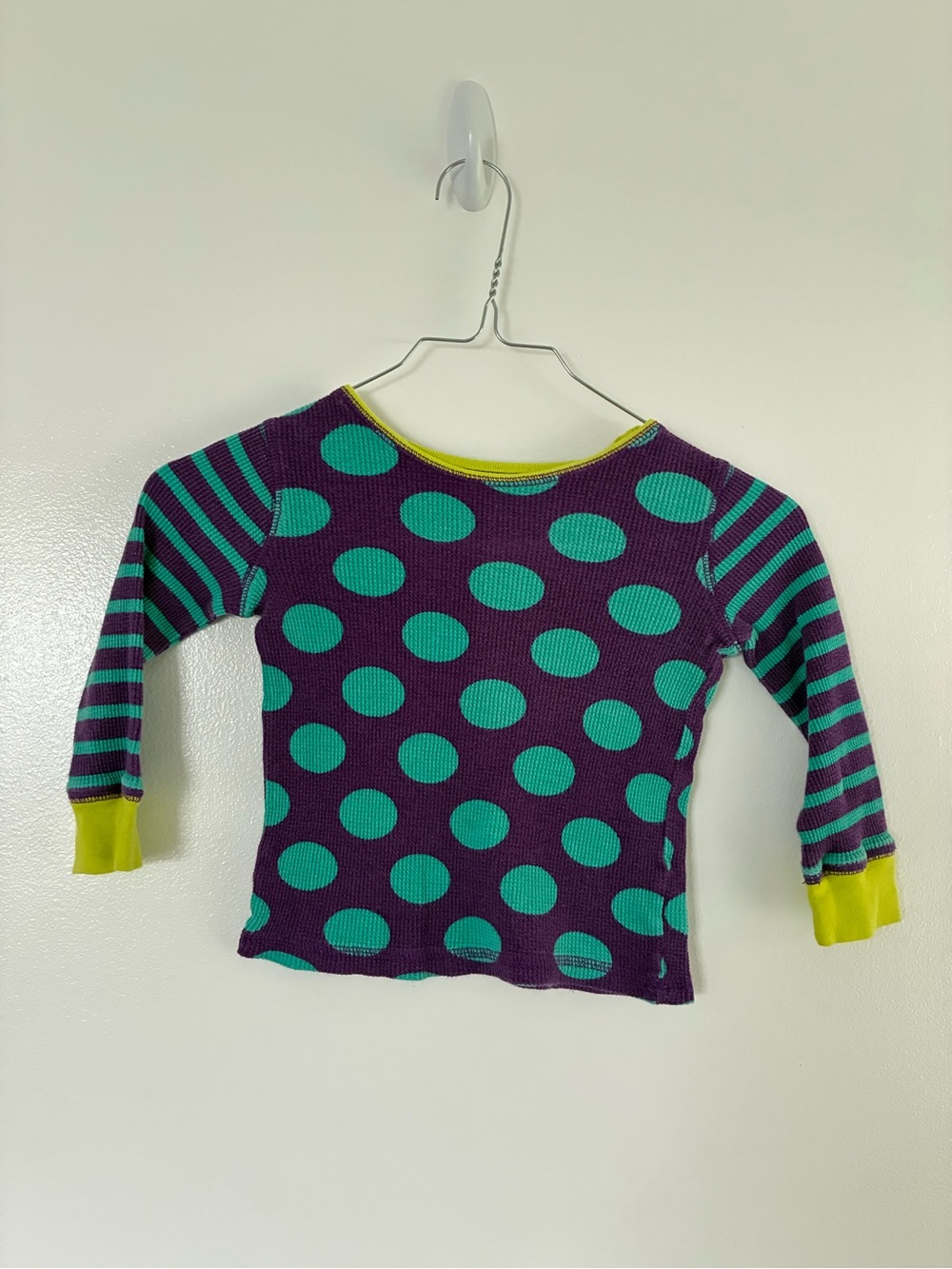 jumping beans Purple Long Sleeve Top with Teal Polka Dots